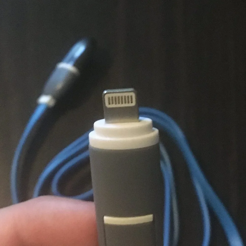 Micro USB Cable 2 in 1 Blue 1M